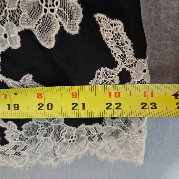 Victoria's Secret Medium Black with Ivory Lace Chamise Nighty Pajamas Romantic - Picture 4 of 7